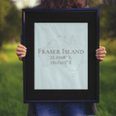 Poster Fraser Island Australie Latitude & Longitude