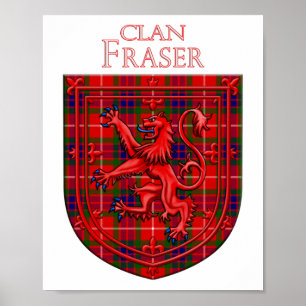 Poster Fraser Tartan Scottish Plaid Lion Rampant