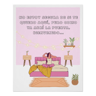 Poster frases graciosas cama vibe acogedora perfect poster