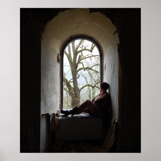 Poster frau am fenster (Devant)