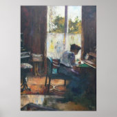 Poster Frau am Schreibtisch (Devant)