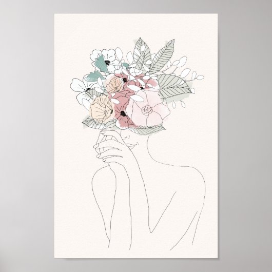 Poster Frau mit Blumen (Devant)