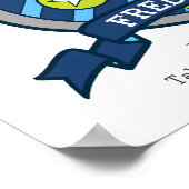 Poster Freddy lettre F nom de garçon signification blason (Coin)