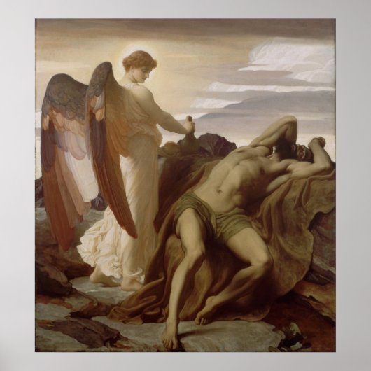 Poster Frederic Leighton - Elijah dans le désert (Devant)