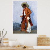 Poster Frederic Remington Art occidental "A Vaquero" (Cuisine)