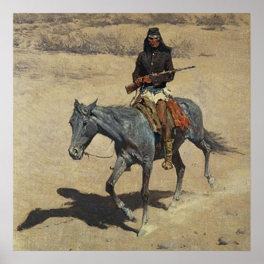 Poster Frederic Remington Art Occidental "Apache Scout" (Devant)