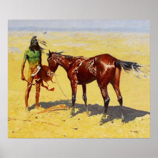 Poster Frederic Remington Art Occidental "Chassé" (Devant)