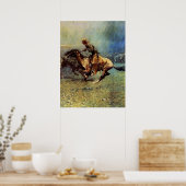Poster Frederic Remington Art Occidental "Le Stampede" (Cuisine)