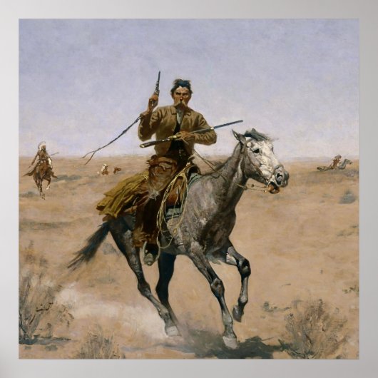 Poster Frederic Remington Art Occidental "Le Vol" (Devant)