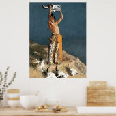 Poster Frederic Remington Art "Revenir au bison (Cuisine)
