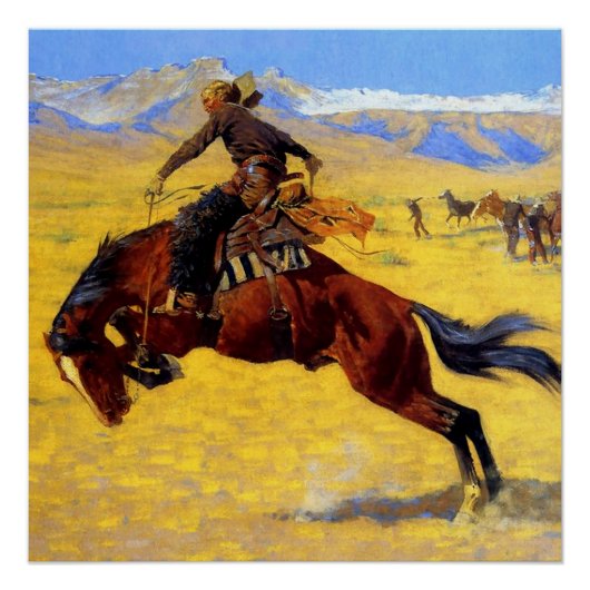 Poster Frédéric Remington Art "Un matin froid sur la Rang (Devant)