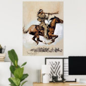 Poster Frederic Remington « Chasseur de bisons crachant u (Bureau à domicile)