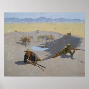Poster Frederic Remington - combat pour le point d'eau