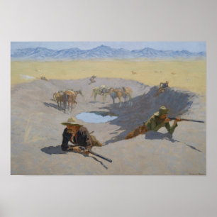 Poster Frederic Remington - Fight for the Waterhole