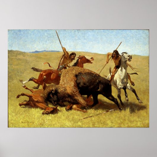 Poster Frederic Remington La Chasse Au Buffalo (Devant)