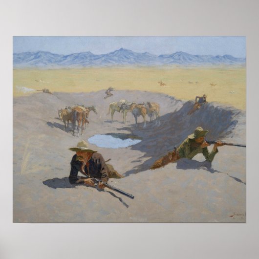 Poster Frederic Remington - Lutte pour le trou d'eau (Devant)