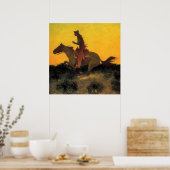 Poster Frederic Remington Western Art "Contre Le Coucher  (Cuisine)