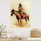 Poster Frederic Remington Western Indian Art "A Breed" (Cuisine)
