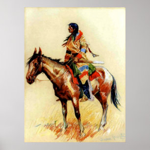 Poster Frederic Remington Western Indian Art "A Breed"