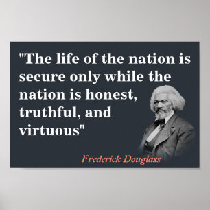 Poster Frederick Douglass Citation sur la vie de la natio