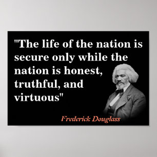 Poster Frederick Douglass Citation sur la vie de la natio