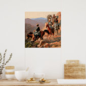 Poster Frederick Remington "Avec la 10e cavalerie" (Cuisine)