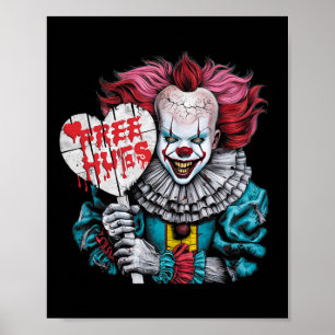 Poster Free A Hugs Scary Clown Character Valentine Hallow