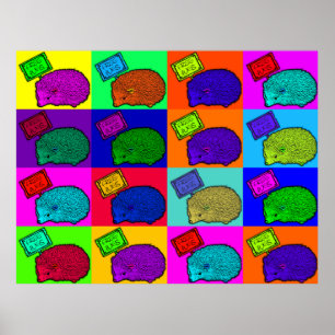 Poster Free Hugs Hedgehog Colorful Pop Art Popart