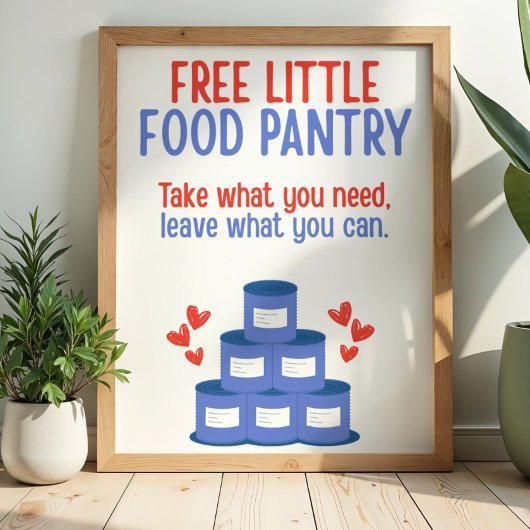 Poster Free Little Food Pantry Sign