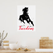 Poster Freedom Black White Pop Art Runse Horse (Cuisine)