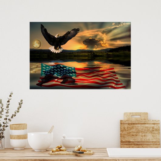 Poster Freedom-Eagle-W-Flag-2010 (Cuisine)