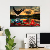 Poster Freedom-Eagle-W-Flag-W-Star-burst-2010 (Bureau à domicile)