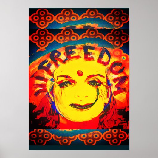 Poster Freedom Face souriante jaune (Devant)