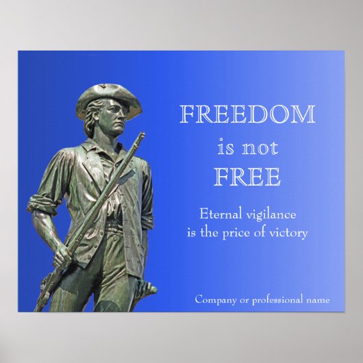 Poster Freedom is not Free - Minuteman statue (Devant)