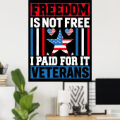 Poster Freedom Is not Free – Thank You, Veterans, 2025, (Bureau à domicile)