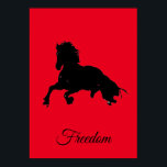 Poster Freedom Red Black Horse Pop Art<br><div class="desc">Chevaux sauvages oeuvres d'art numériques,  peintures,  images et images</div>