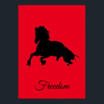 Poster Freedom Red Black Horse Pop Art<br><div class="desc">Chevaux sauvages oeuvres d'art numériques,  peintures,  images et images</div>