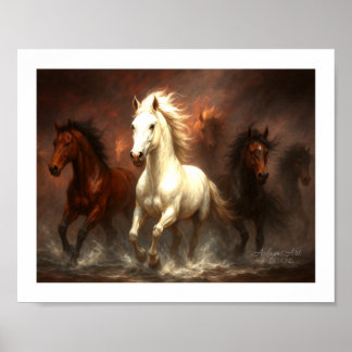 Poster Freedom Run - Majestic Horses Galloping