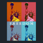 Poster Freedom Statue of Liberty Pop Art<br><div class="desc">United States of America National Symbol Statues,  Monuments and Buildings - Statue of Liberty Pop Art Style Black & White Poster</div>