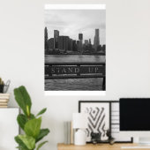 Poster Freedom Tower New York City - "STAND UP" (Bureau à domicile)