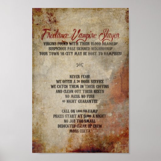 Poster Freelance Vampire Slayer (Devant)