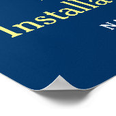 Poster Freemason Navy Blue and Gold Masonic Welcome Party (Coin)