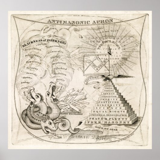 Poster FREEMASONS vs MASONS ANTILIBRES c. 1831 (Devant)