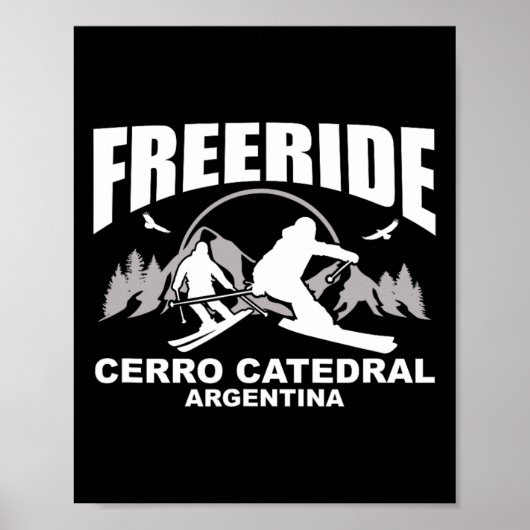 Poster Freeride Ski Cerro Catedral Argentine (Devant)