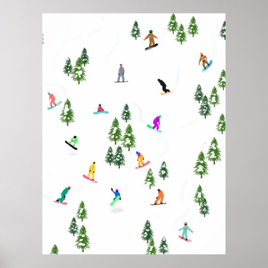 Poster Freeride Snowboardeur Snowboard Hiver (Devant)