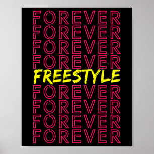 Poster Freestyle Forever 80s Retro Concert Party Vintage