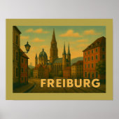 Poster Freiburg Germany City Art (Devant)