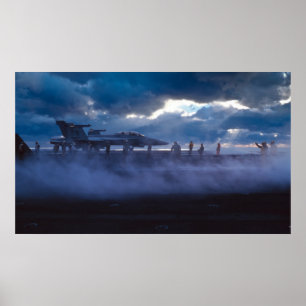 Poster Frelon FA-18 superbe sur la plate-forme d'USS