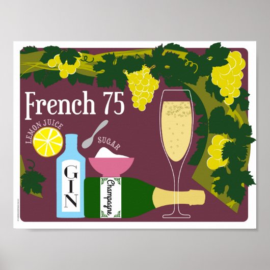 Poster French 75 Champagne Cocktail (Devant)