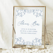 Poster French Blue Chinoiserie Floral Bride Bar